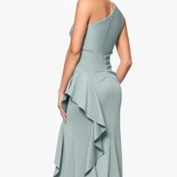 strapless open back dress digo One Shoulder Midi Dress With Bow Accent